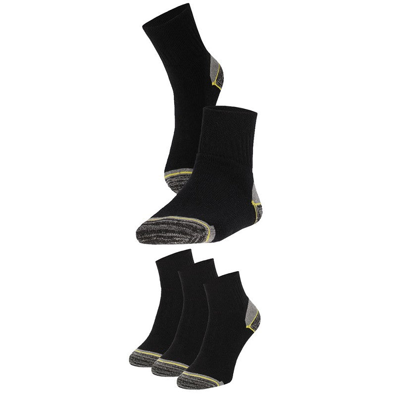 Arbeitssocken aus Baumwolle - Frotteesohle - Schwarz - 3er-Pack