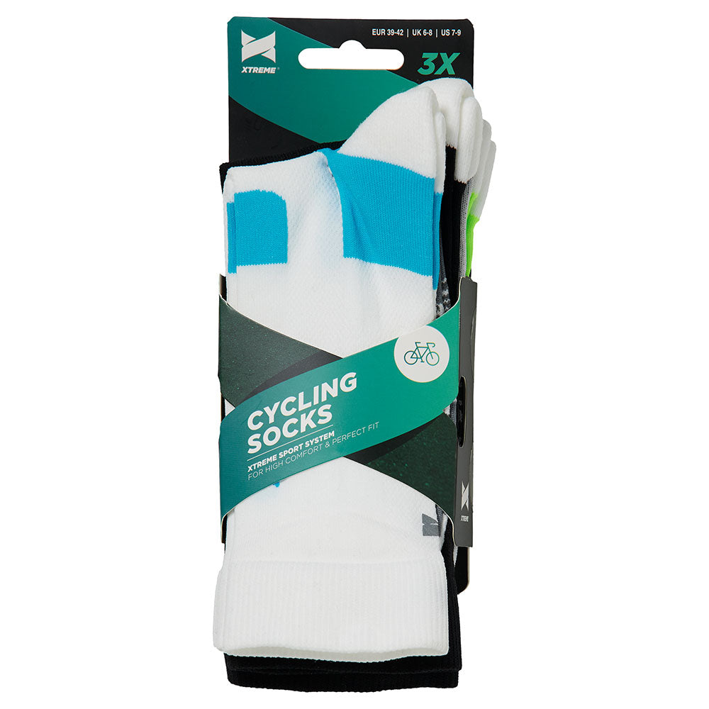 Chaussettes cyclistes hautes unisexes - 6 paires