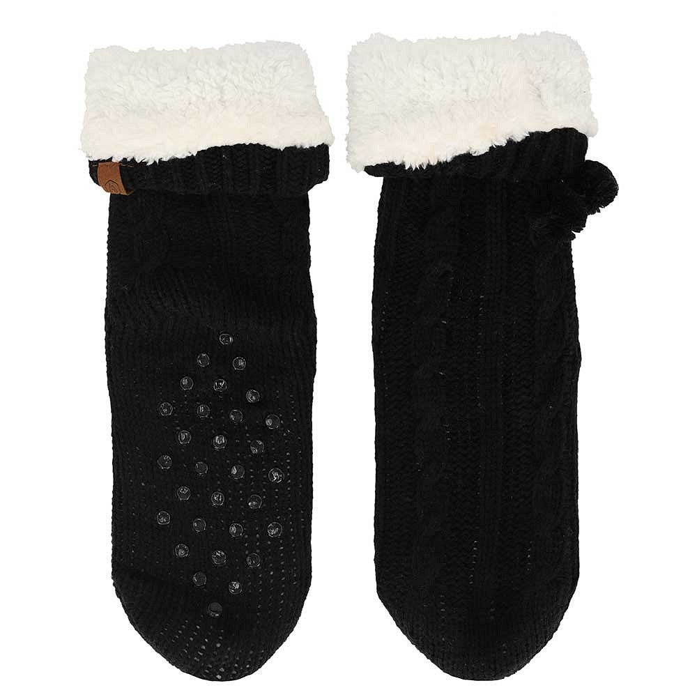 Chaussettes d'intérieur pour dames - Antidérapantes - Noires