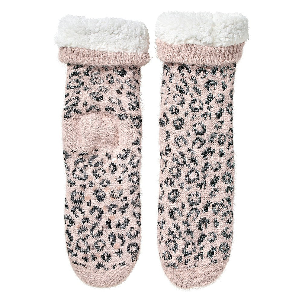 Dames huissok - Fake bont - Roze