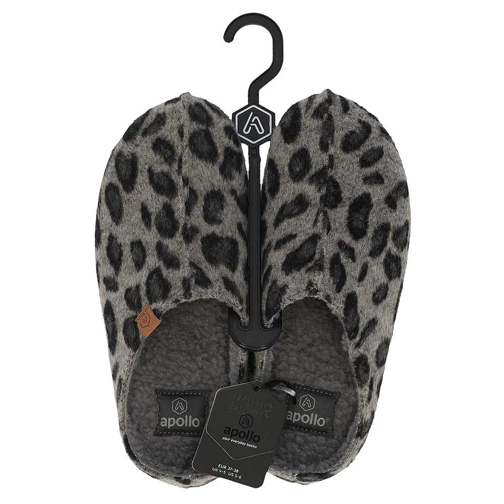 Pantoffels dames met stevige zool en print