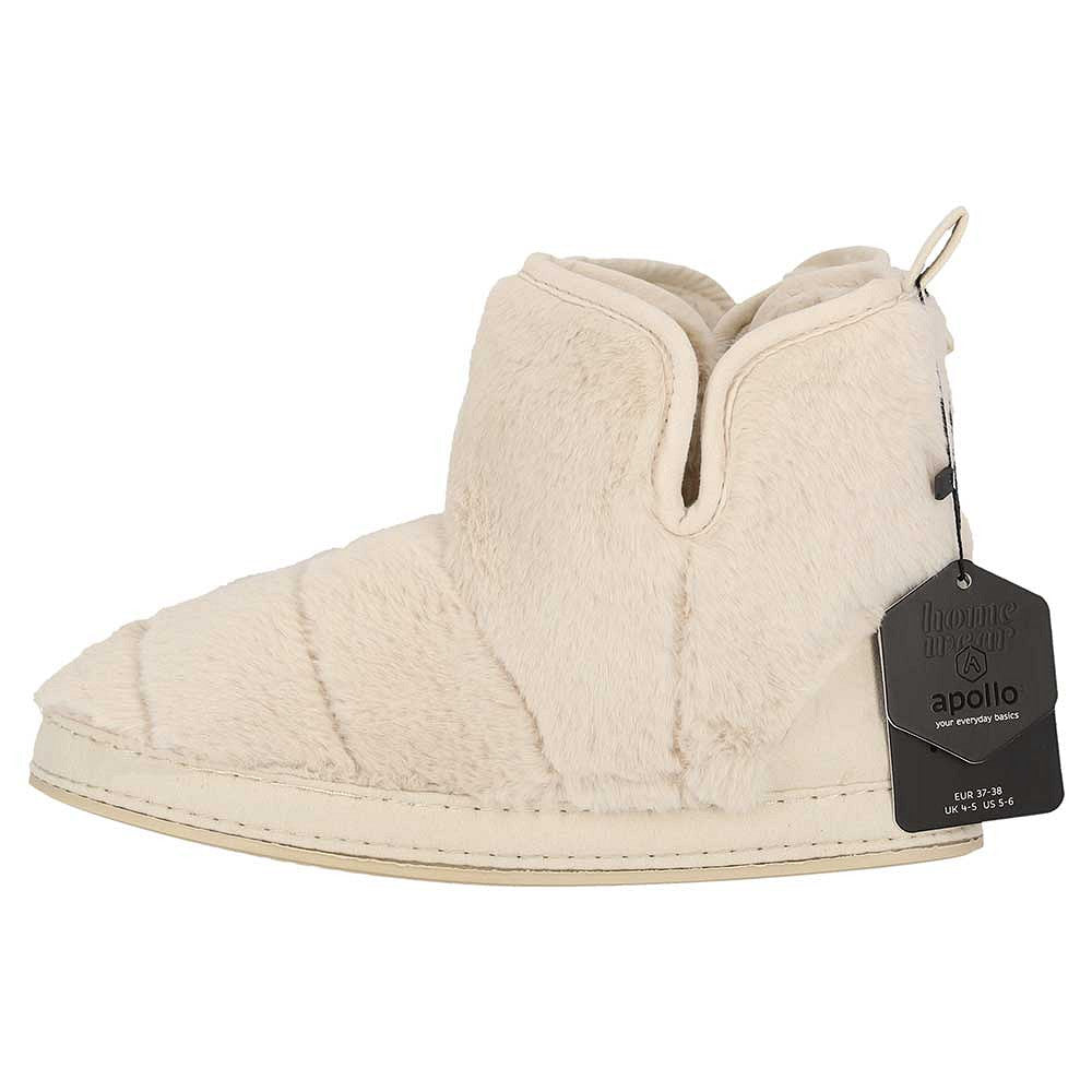 Hoge dames sloffen fake fur - Beige