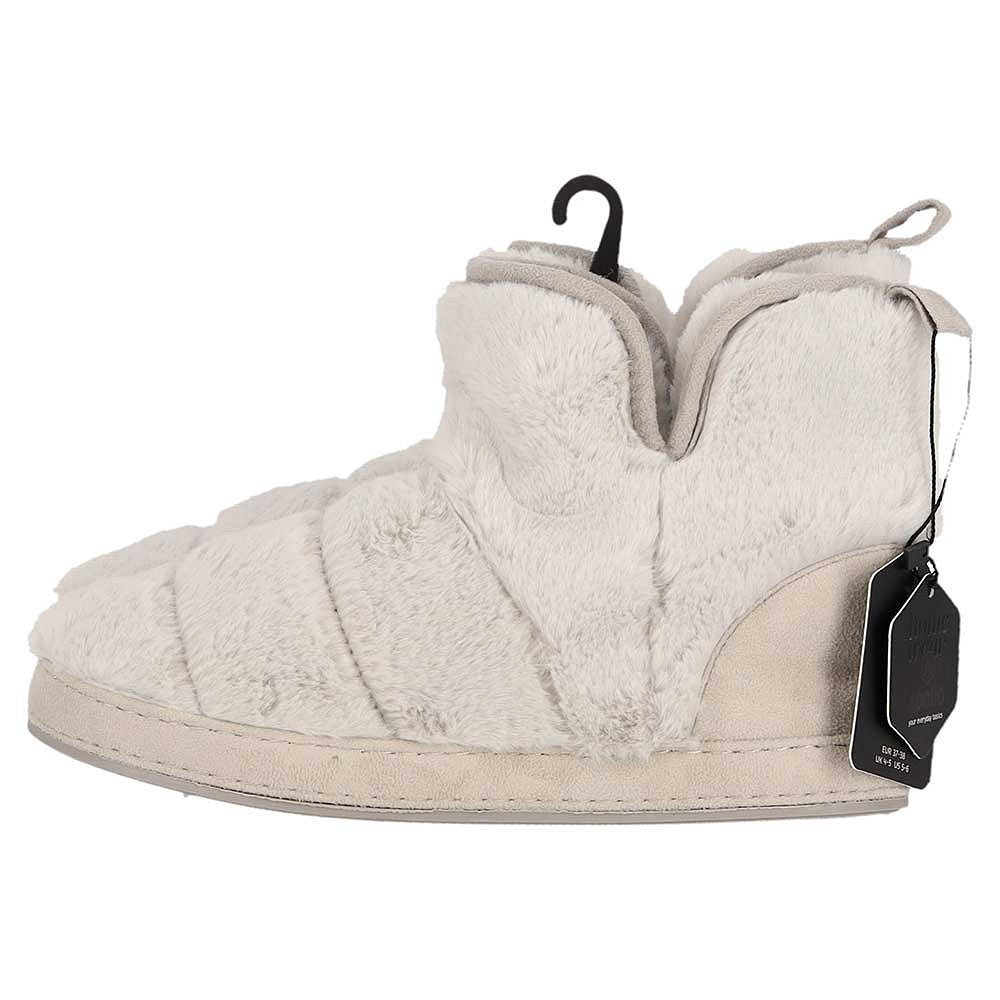 Hohe Damenpantoffeln aus Kunstpelz