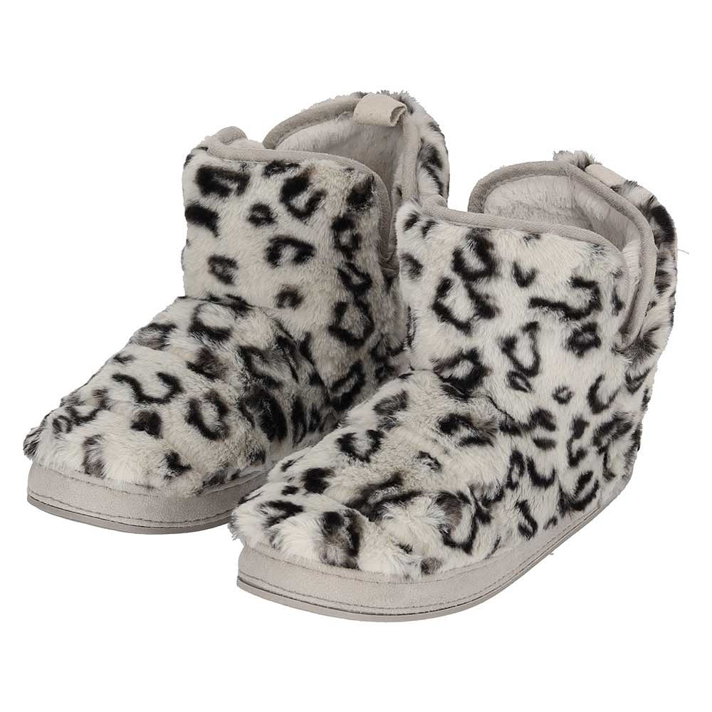 Hoge dames sloffen fake fur - Dierenprint