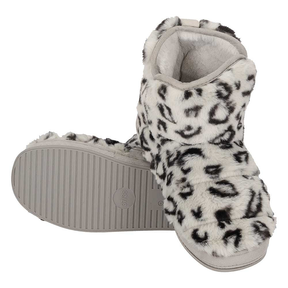 Hoge dames sloffen fake fur - Dierenprint