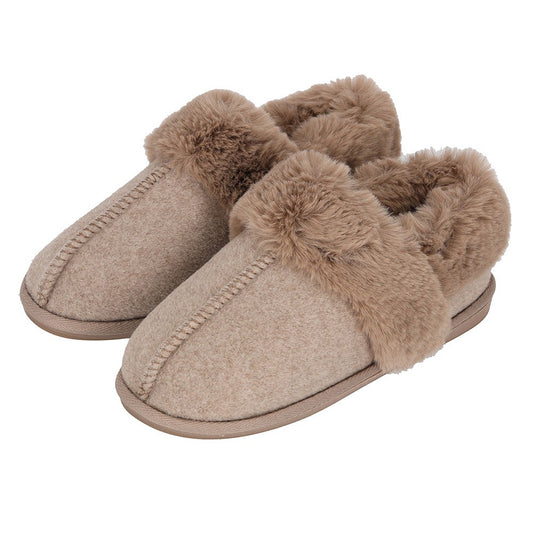 Instap Sloffen Dames - Vilt - Taupe