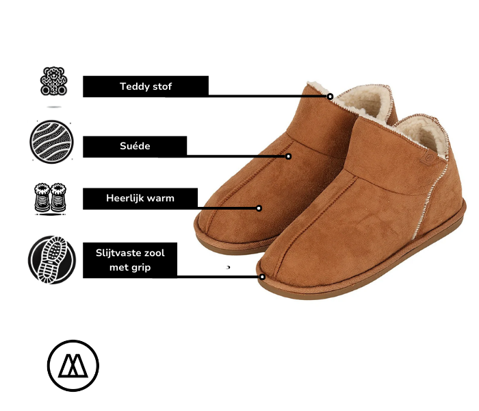 Hohe Damenpantoffeln - Wildleder