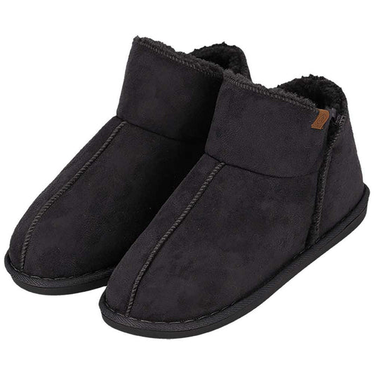 Hoge sloffen dames - Suede - Donker Grijs