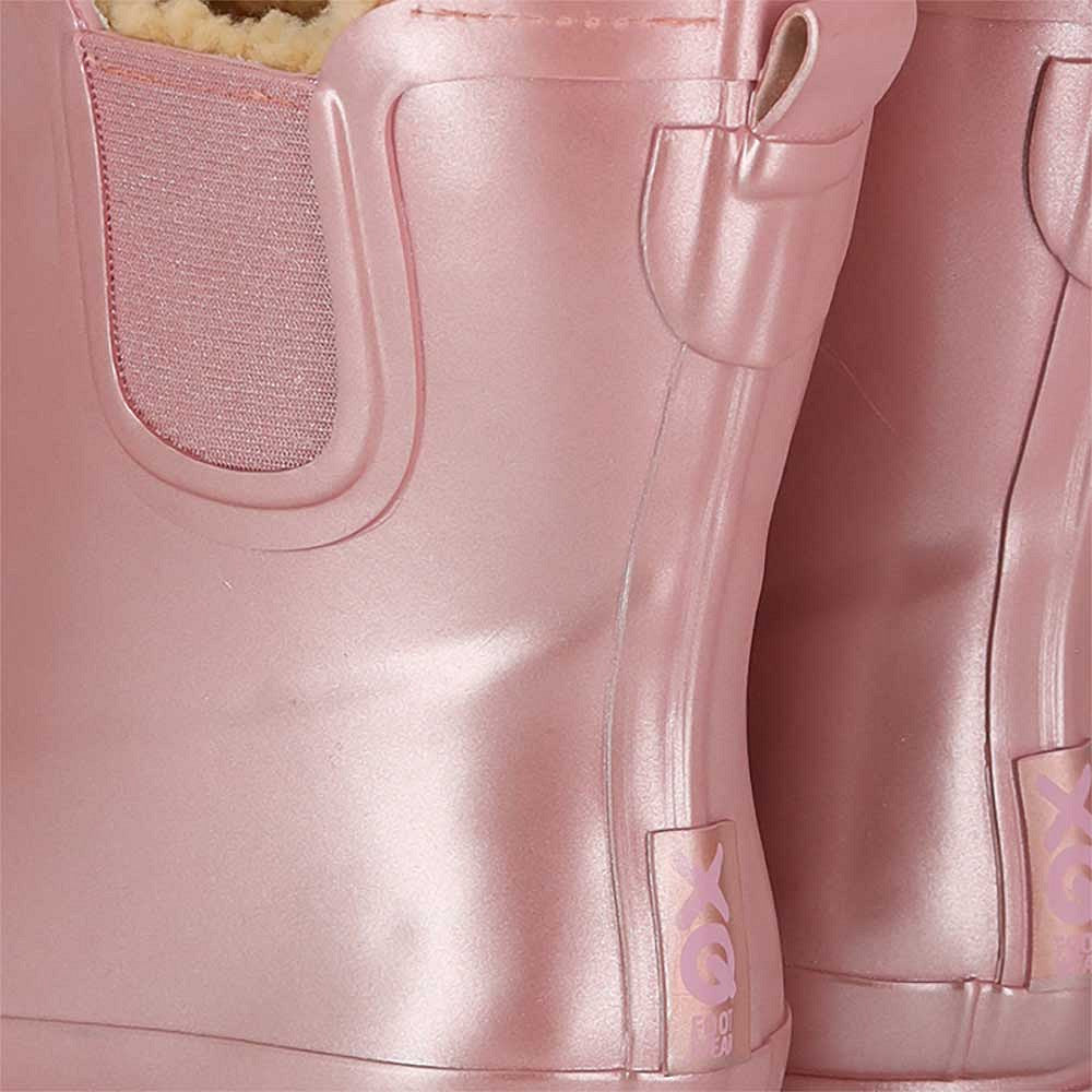 Chelsea regenlaarzen dames - Fake fur voering - Roze metallic