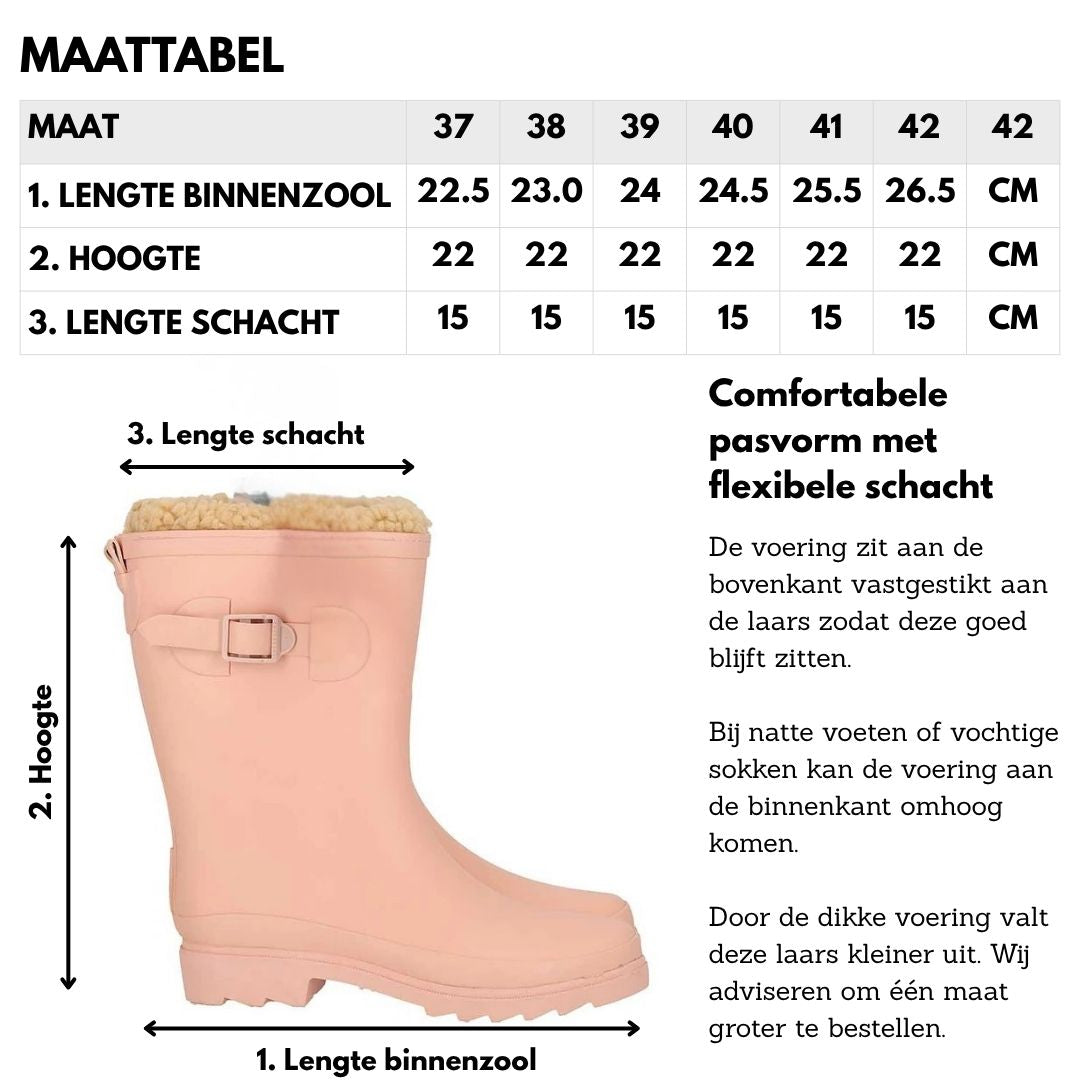 Bottes de pluie pour femmes - Fake Fur - Navy