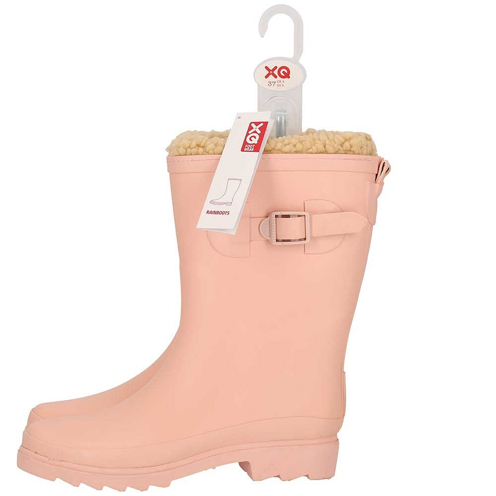 Dames regenlaarzen - Fake Fur - Roze