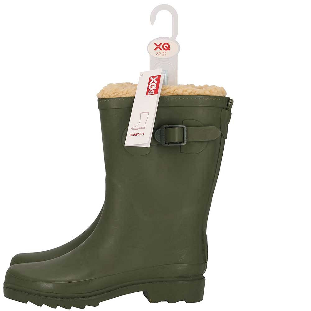Regenstiefel Damen - Kunstfell - Khaki