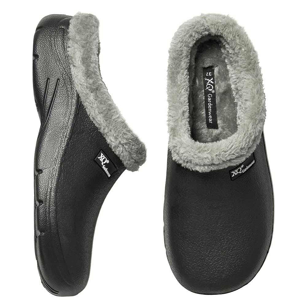 Tuinklompen Dames - Fake Fur - Zwart