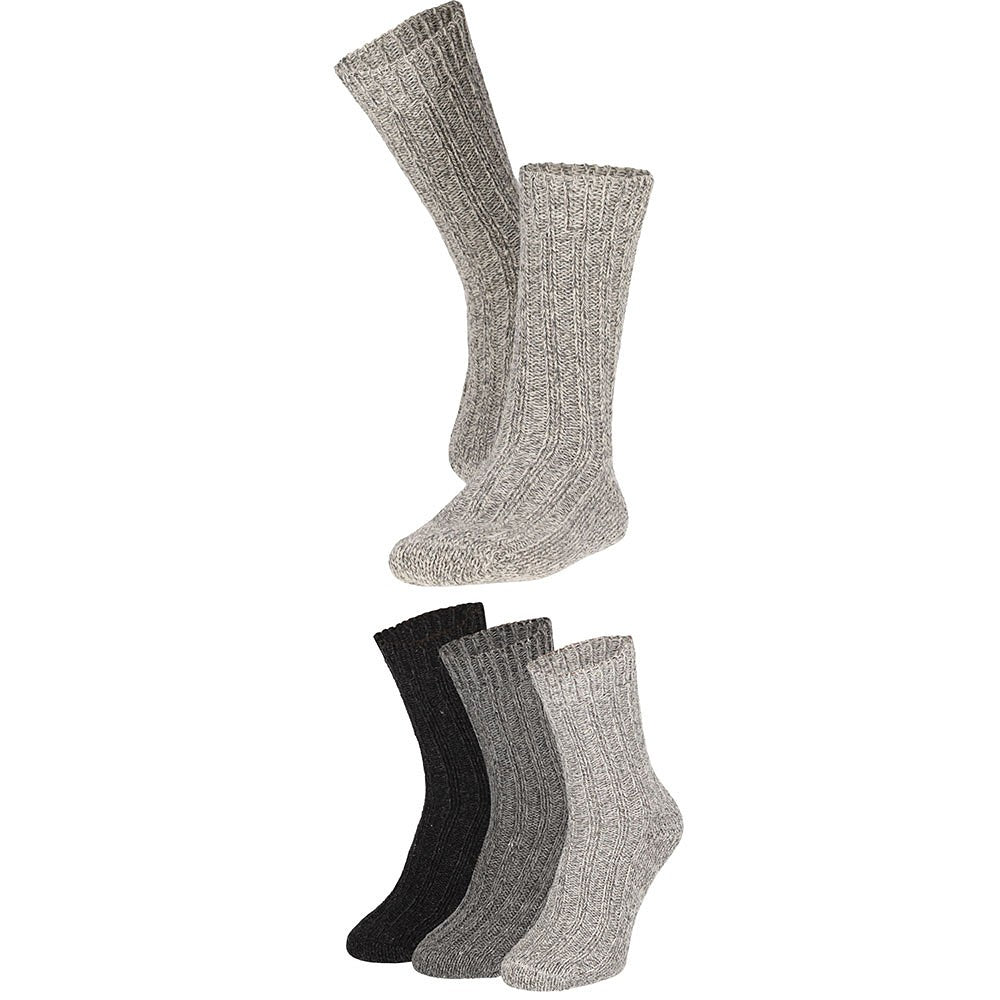 Chaussettes de travail en laine norvégienne grossière - Multi Colour - 3-Pak