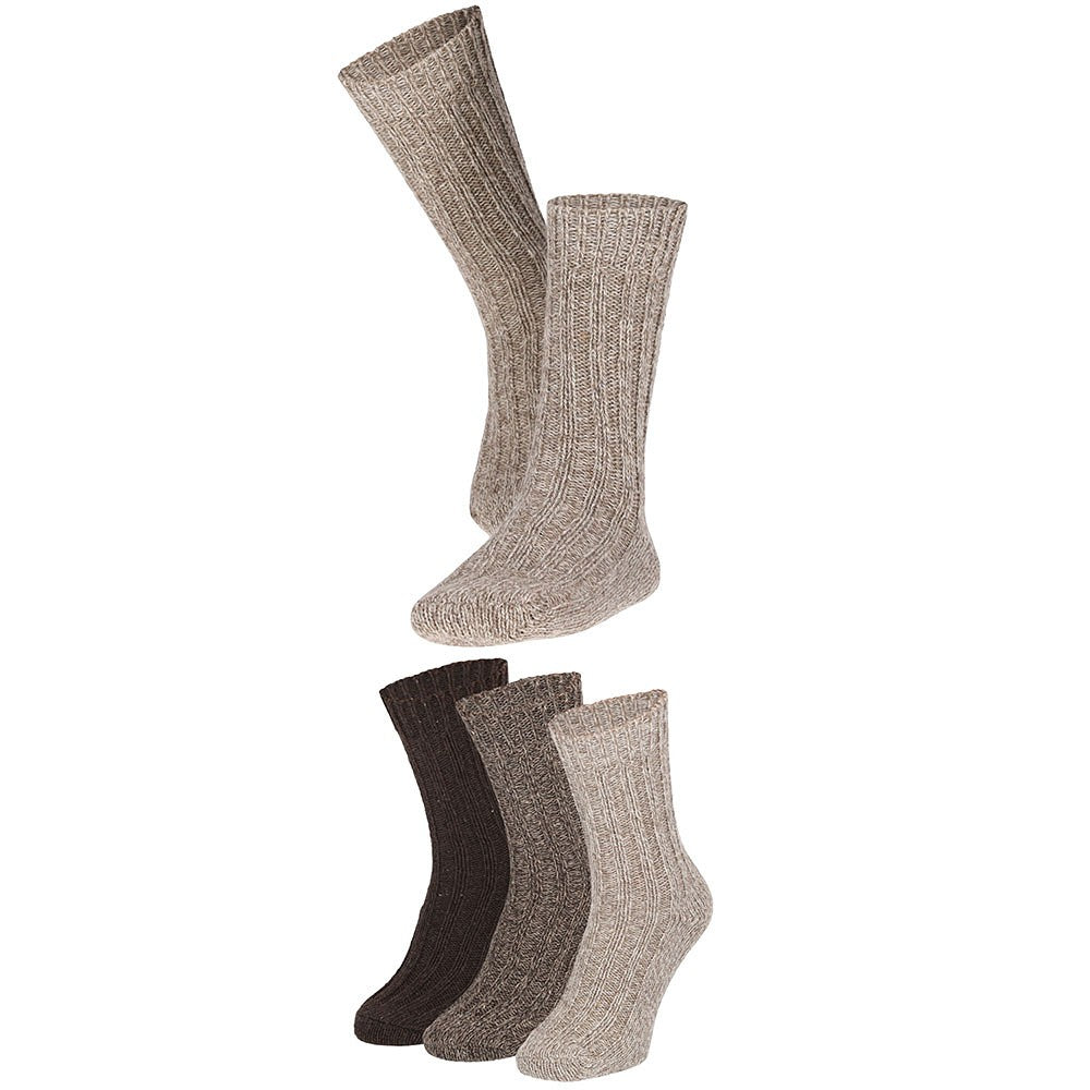 Chaussettes de travail en laine norvégienne grossière - Multi Colour - 3-Pak