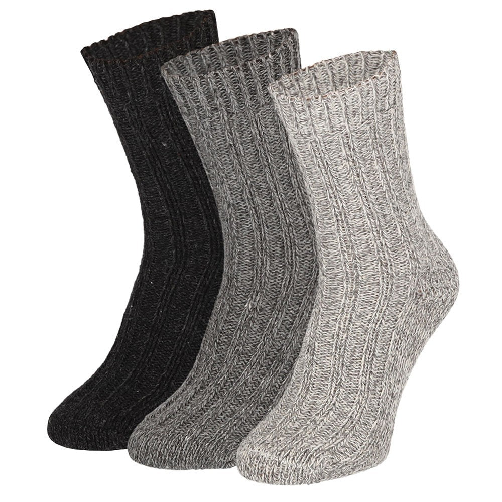 Chaussettes de travail en laine norvégienne grossière - Multi Colour - 3-Pak
