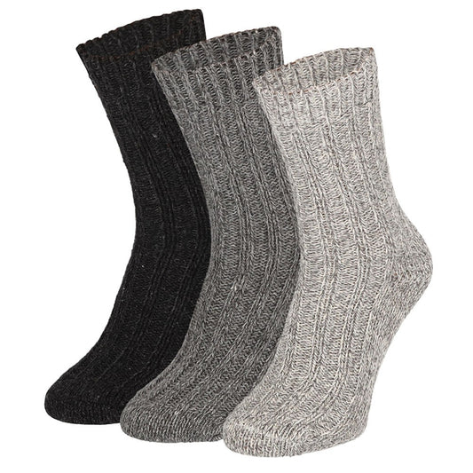 Chaussettes de travail en laine norvégienne grossière - Multi Colour - 3-Pak