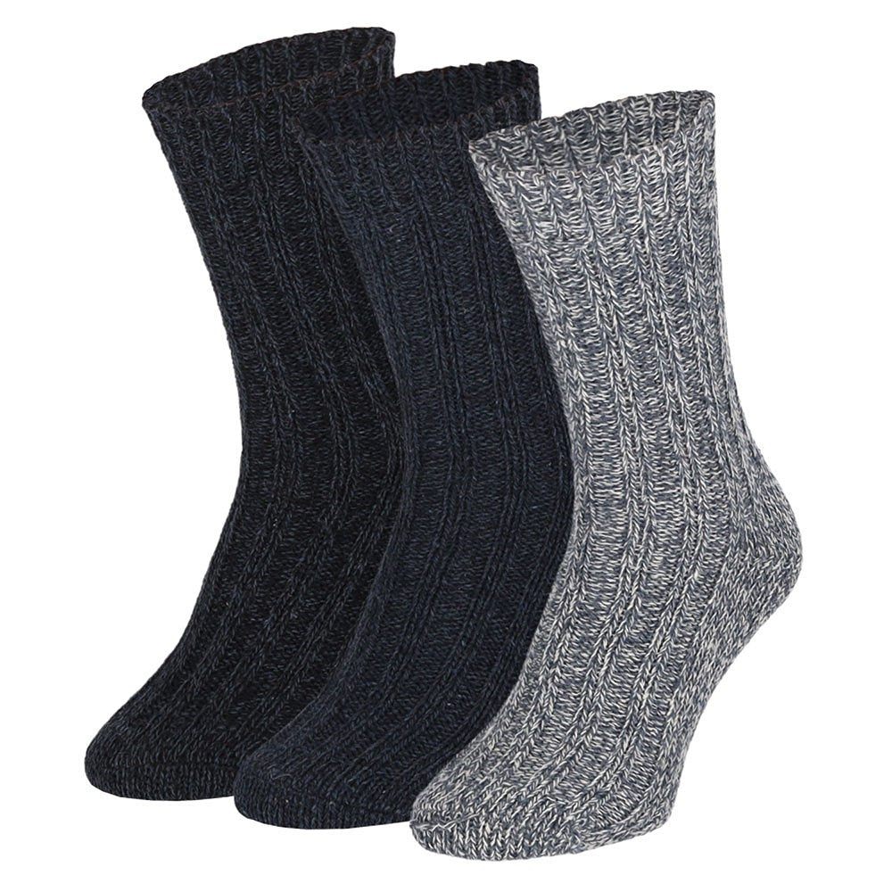 Chaussettes de travail en laine norvégienne grossière - Multi Colour - 3-Pak