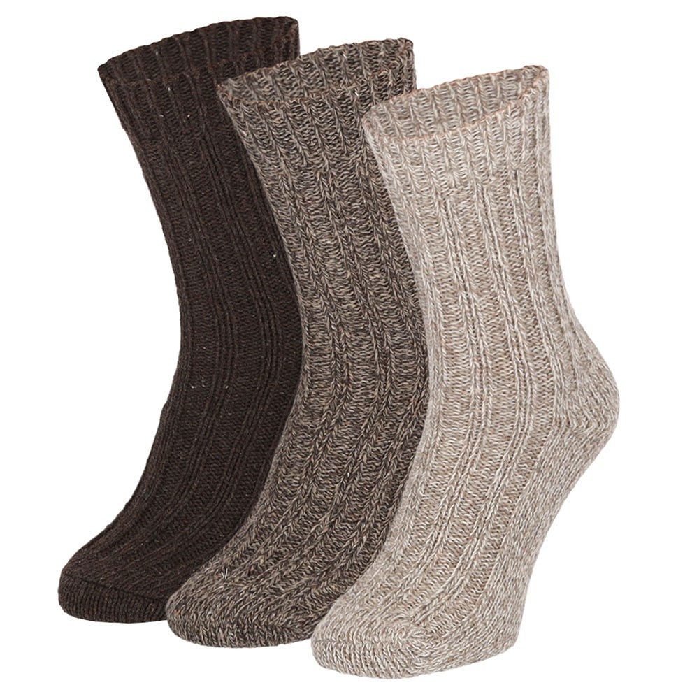 Chaussettes de travail en laine norvégienne grossière - Multi Colour - 3-Pak