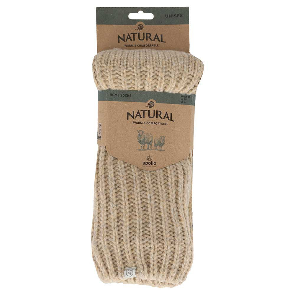 Wollen huissokken - Unisex - Antislip - Camel