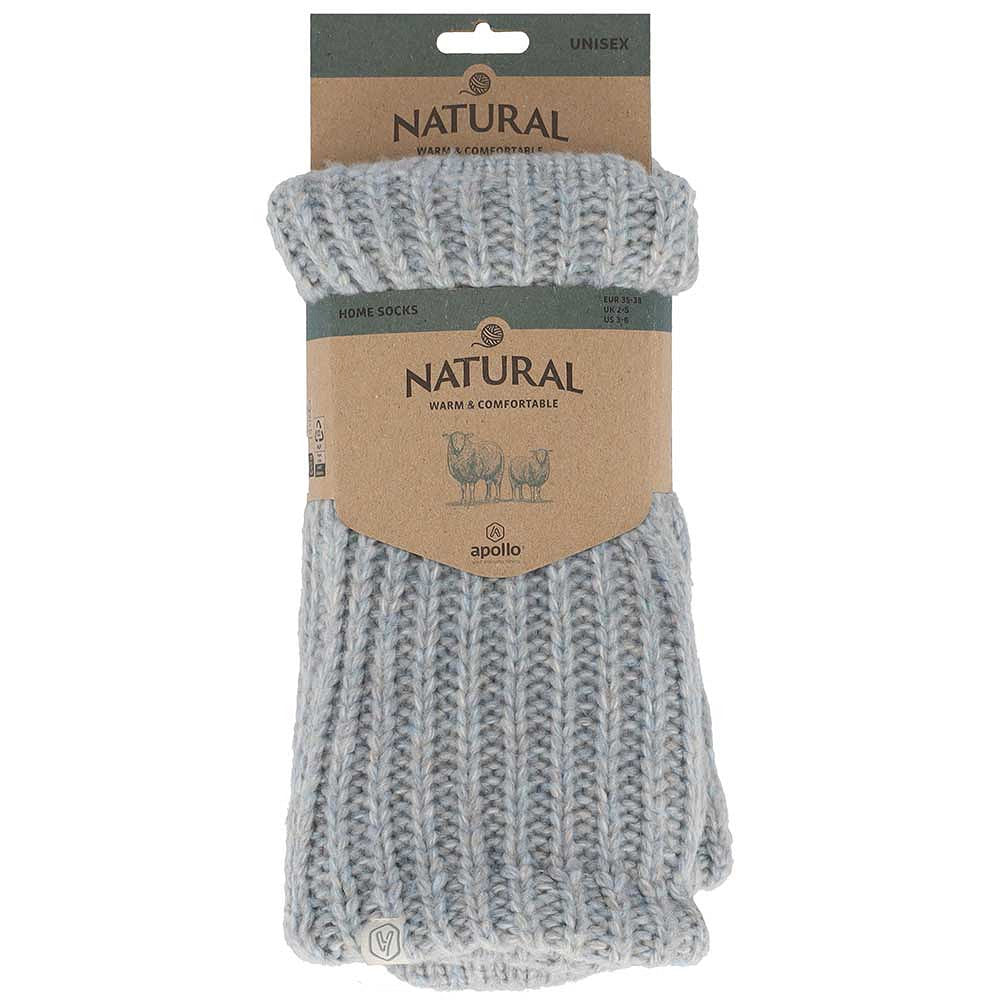 Wollen huissokken - Unisex - Antislip - Denim