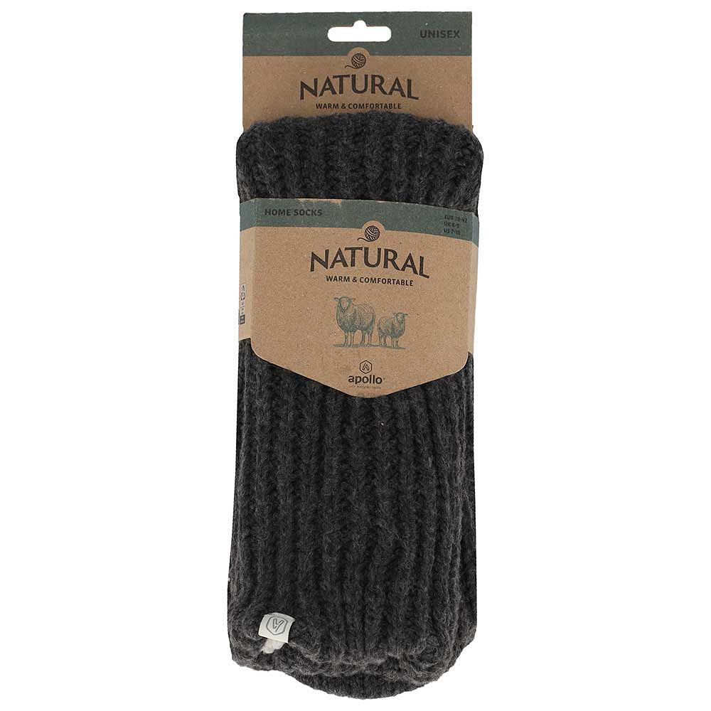 Wollen huissokken - Unisex - Antislip - Antraciet