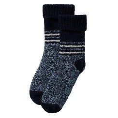Wollen heren huissokken - Anti slip - Donker Blauw