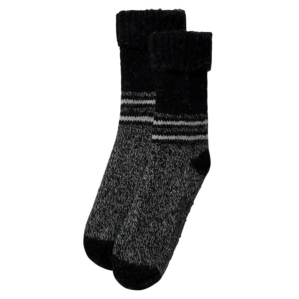 Wollen heren huissokken - Anti slip - Zwart