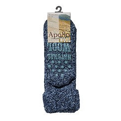 Wollen dames huissokken - Anti Slip - Donker Blauw