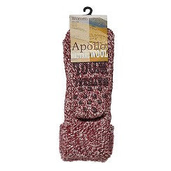 Wollen dames huissokken - Anti slip - Fashion Rood