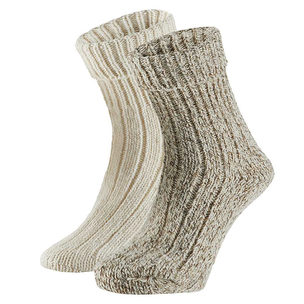 Chaussettes chaudes en laine pour femmes - 2 Paires - Beige
