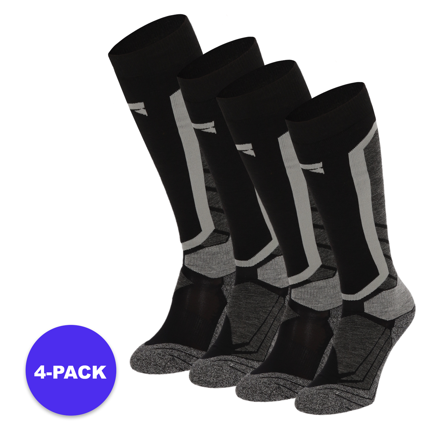 Chaussettes de snowboard unisexe - 4 paires
