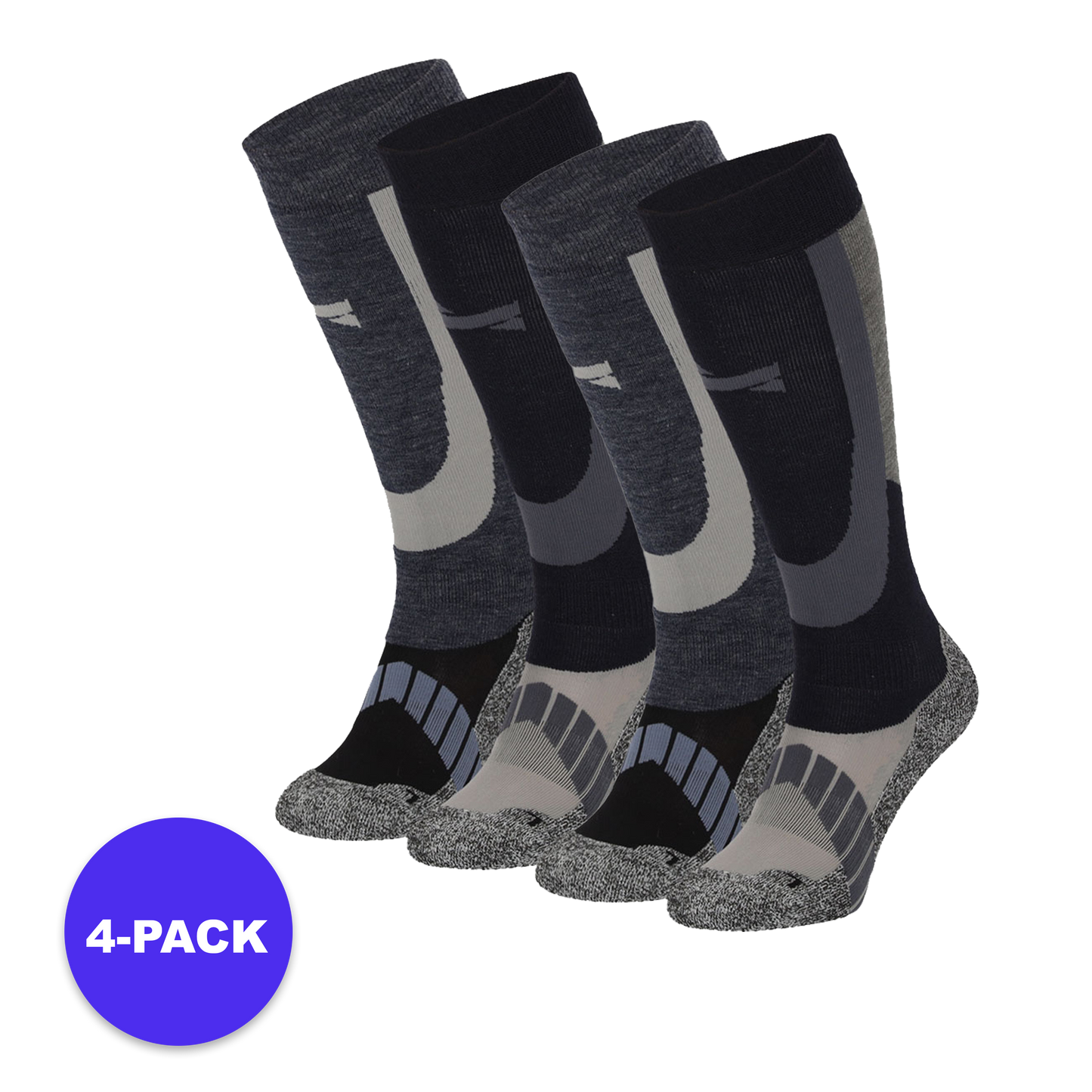 Skisokken uniseks - 4-Paar