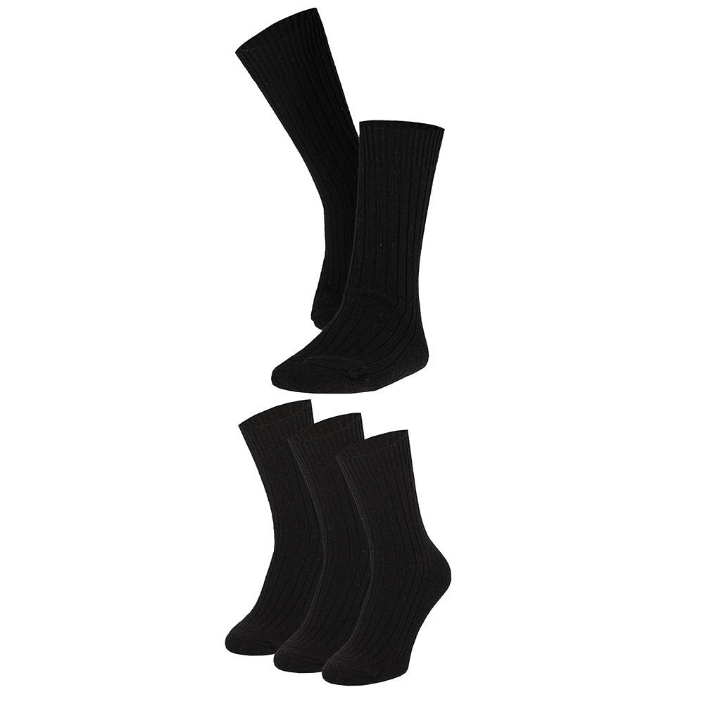 Chaussettes de travail en laine norvégienne - Semelle éponge - Noir - 3-Pak
