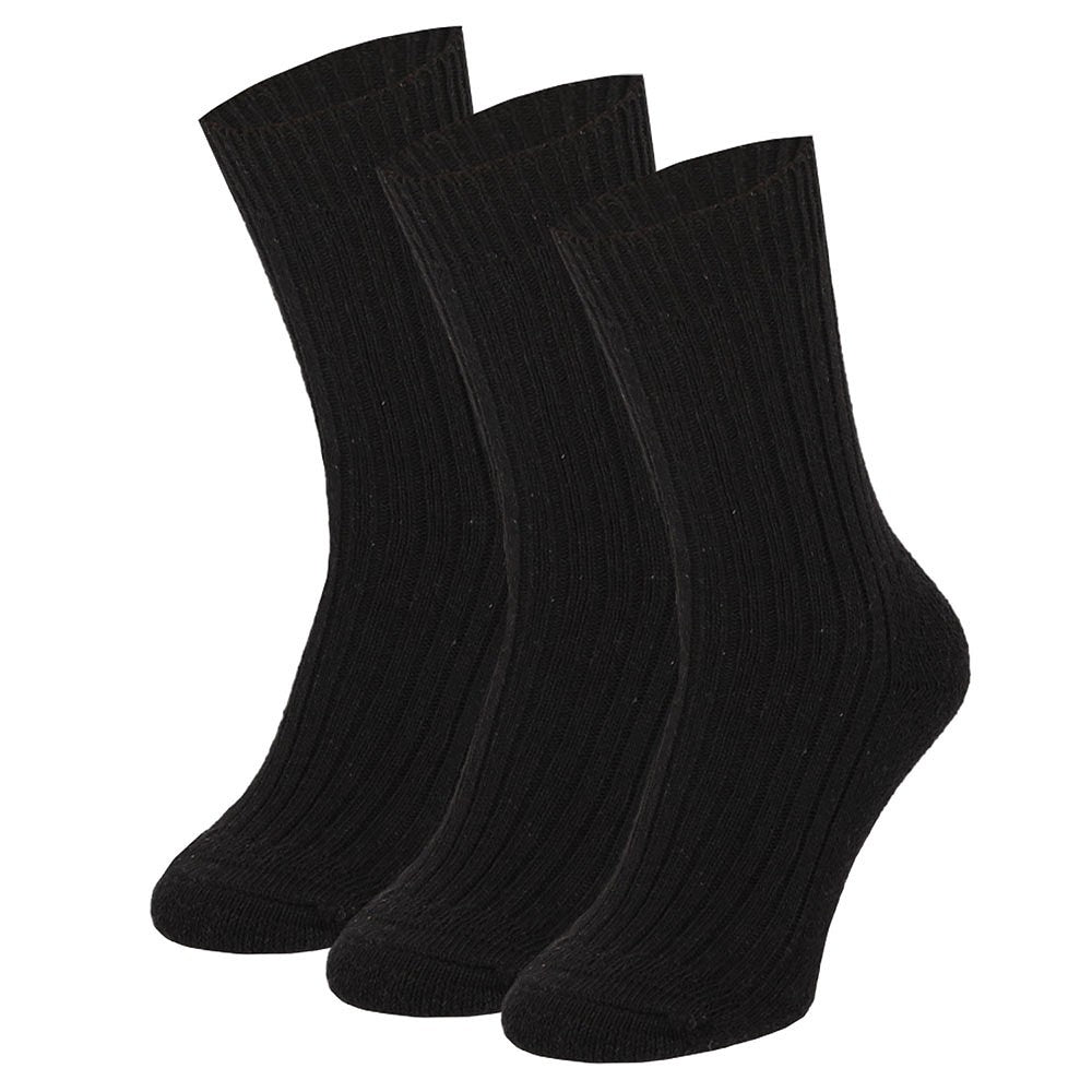 Chaussettes de travail en laine norvégienne - Semelle éponge - Noir - 3-Pak
