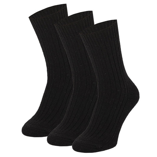 Chaussettes de travail en laine norvégienne - Semelle éponge - Noir - 3-Pak