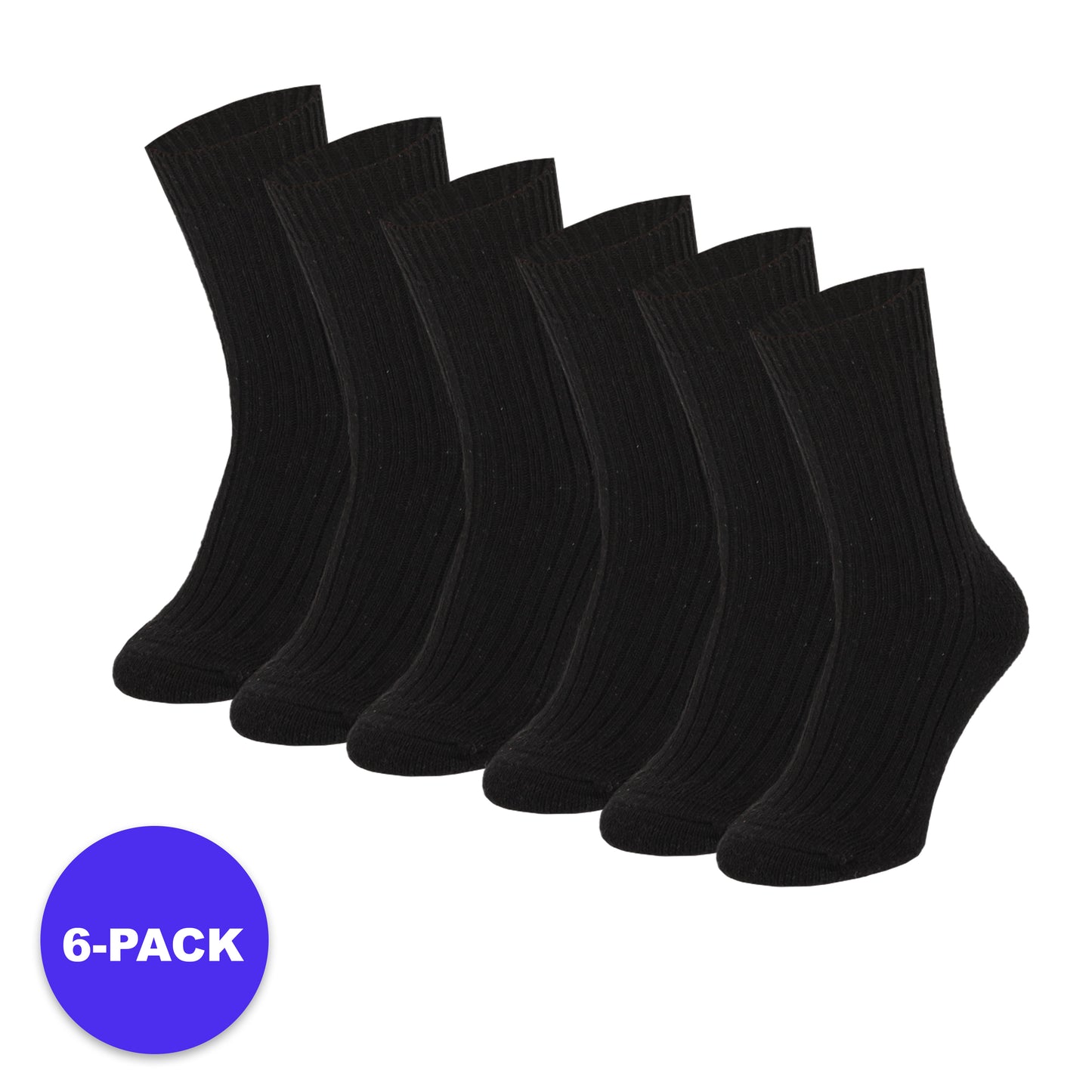 Noorse Wollen Werksokken - Badstof Zool - 6-Pack