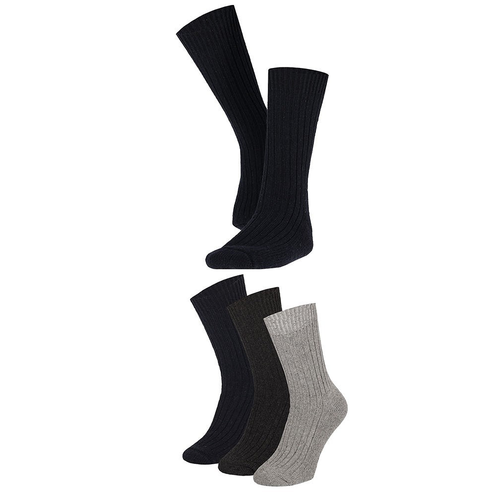 Chaussettes de travail en laine norvégienne - Semelle éponge - Bleu/Gris