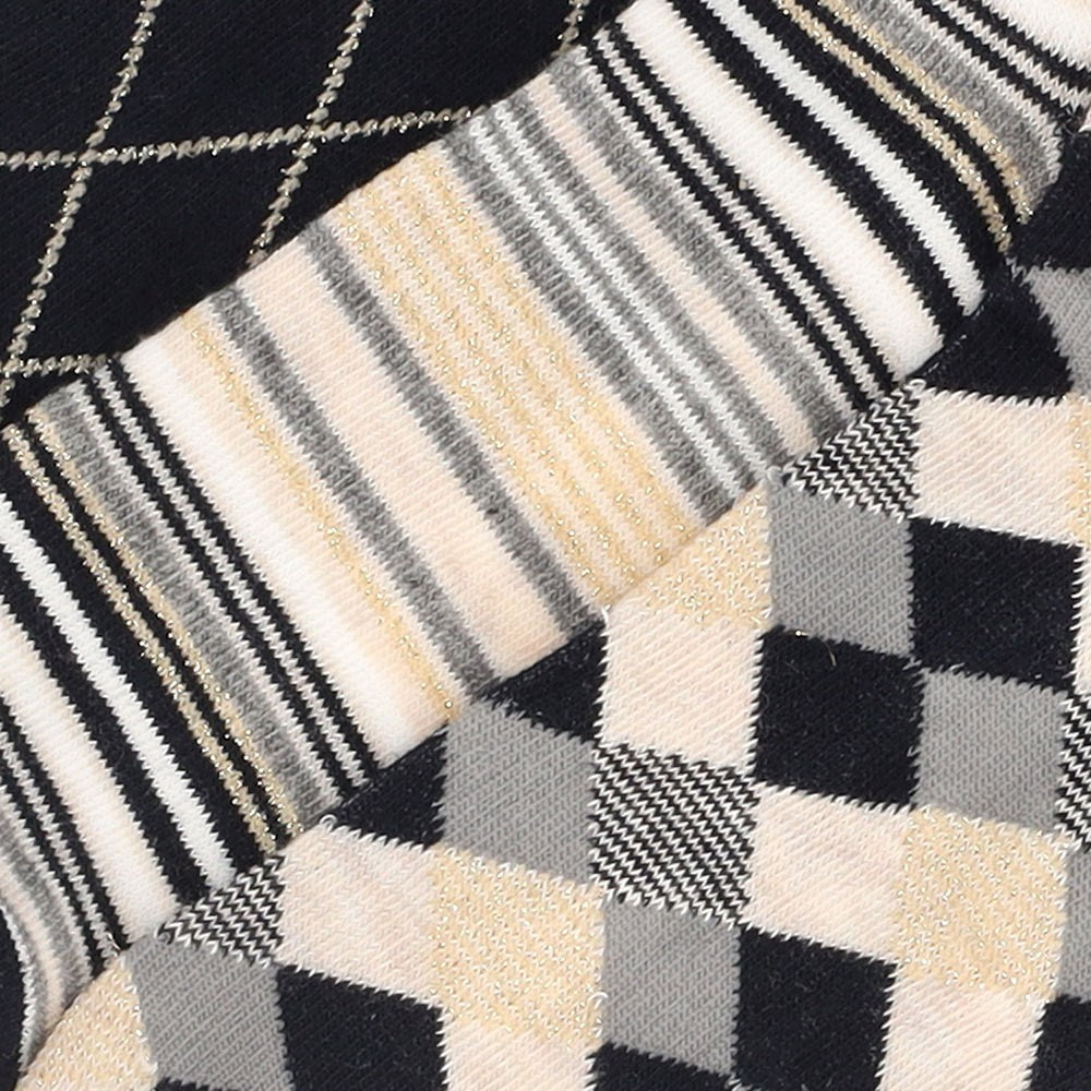 Bunte Damensocken mit Karo- und Streifenmotiv (6er-Pack)