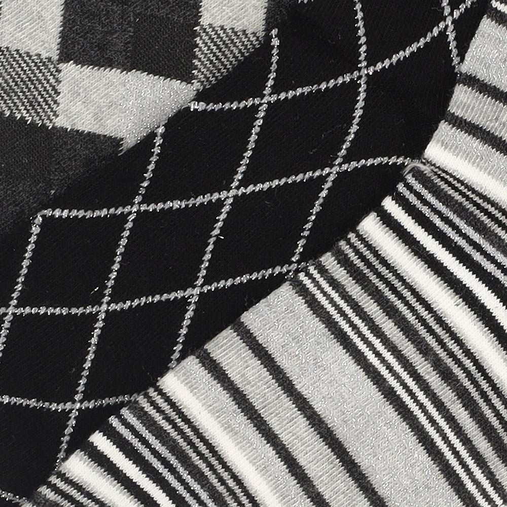Bunte Damensocken mit Karo- und Streifenmotiv (6er-Pack)