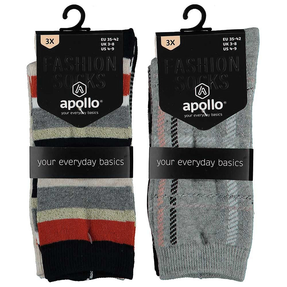 Chaussettes colorées à rayures pour femmes (paquet de 6)