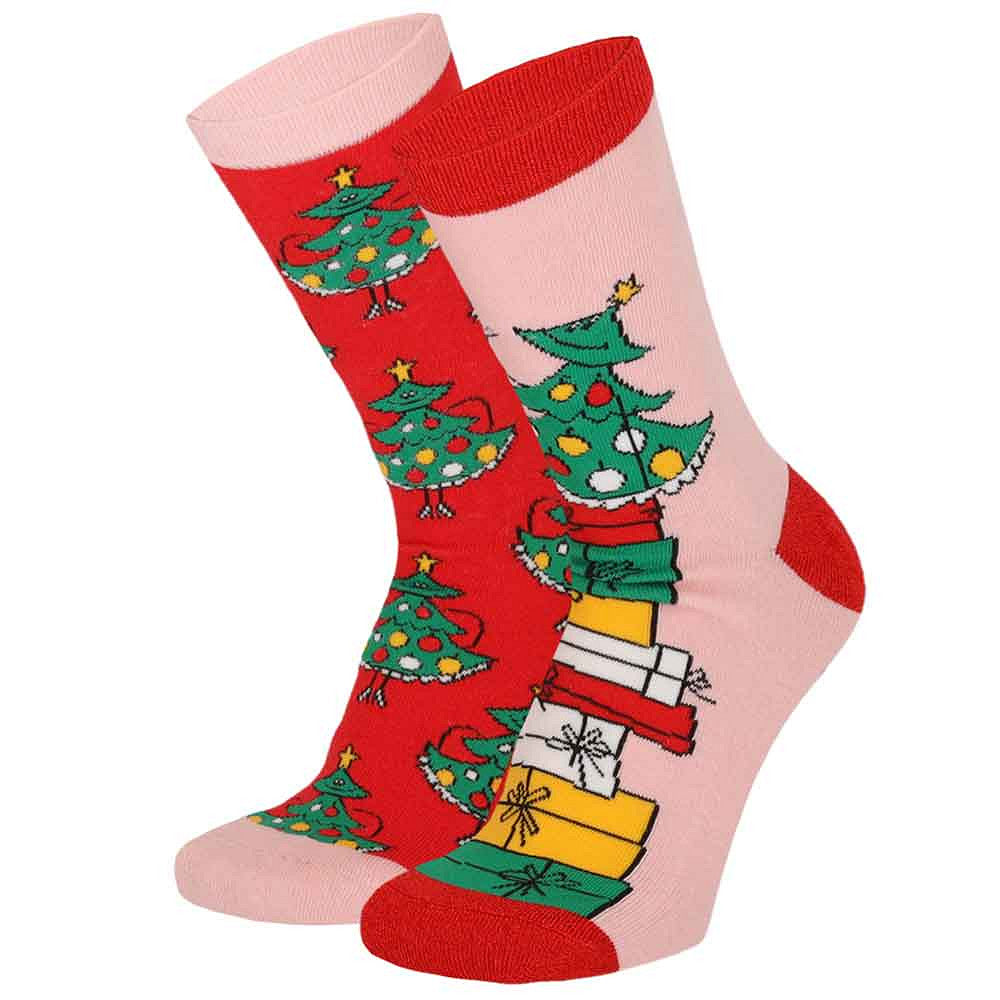 Kerstsokken dames - 6-Pack