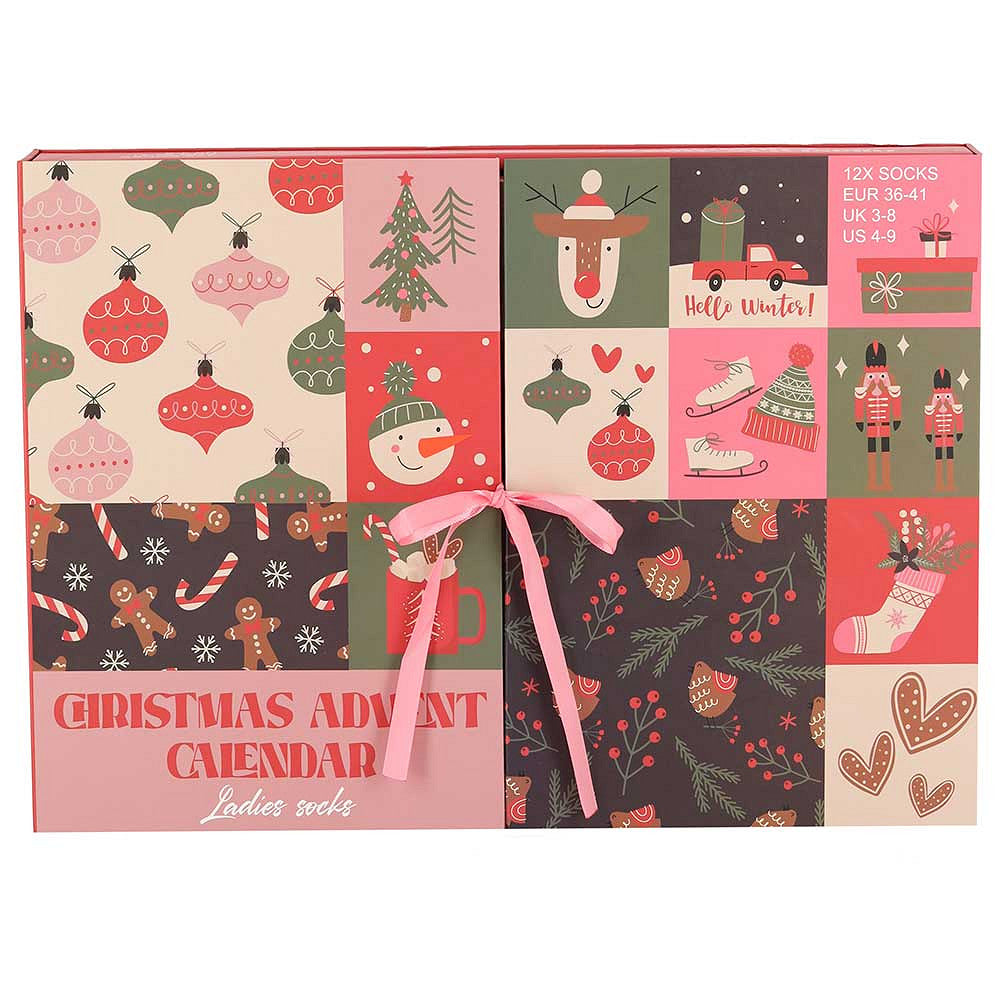 Kerst adventskalender - Dames - 12-Paar kerstsokken