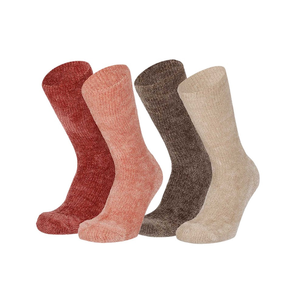 Dames bedsokken - Chenille - 4-Pack