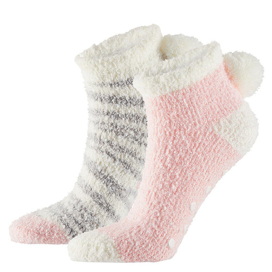 Tiefbettsocken Damen - Anti-Rutsch - 2er-Pack - Pink