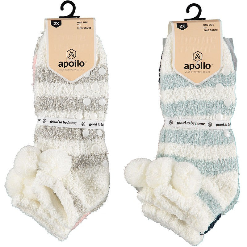 Dames bedsokken - Laag Model - Zachte stof - Blauw