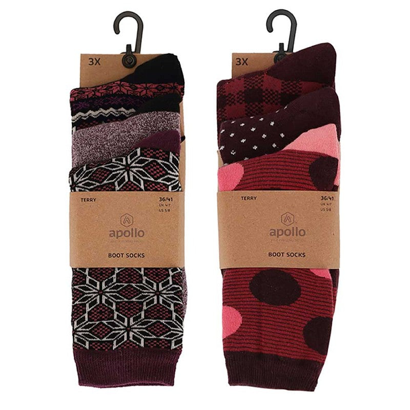 Bedruckte Frotteesocken für Frauen (6er-Pack)