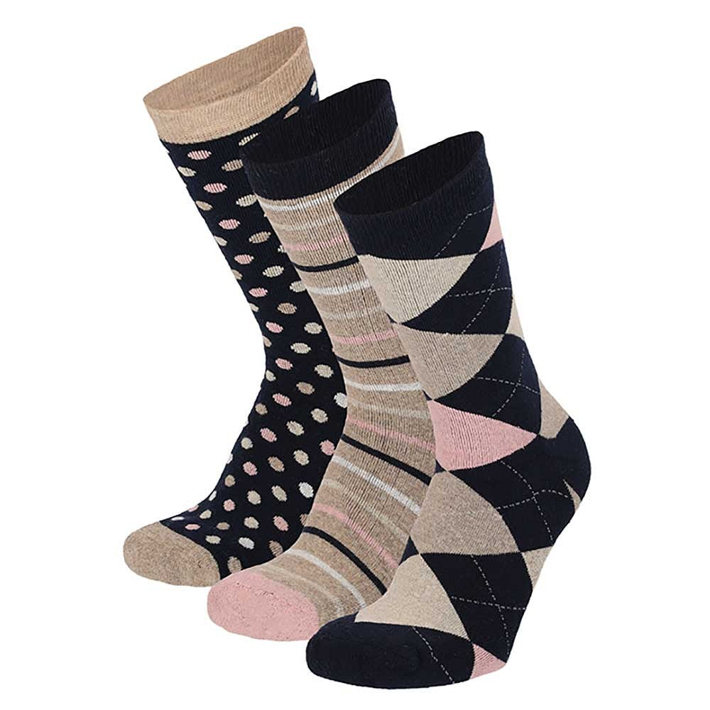 Chaussettes pour dames en tissu éponge avec impression (paquet de 6)