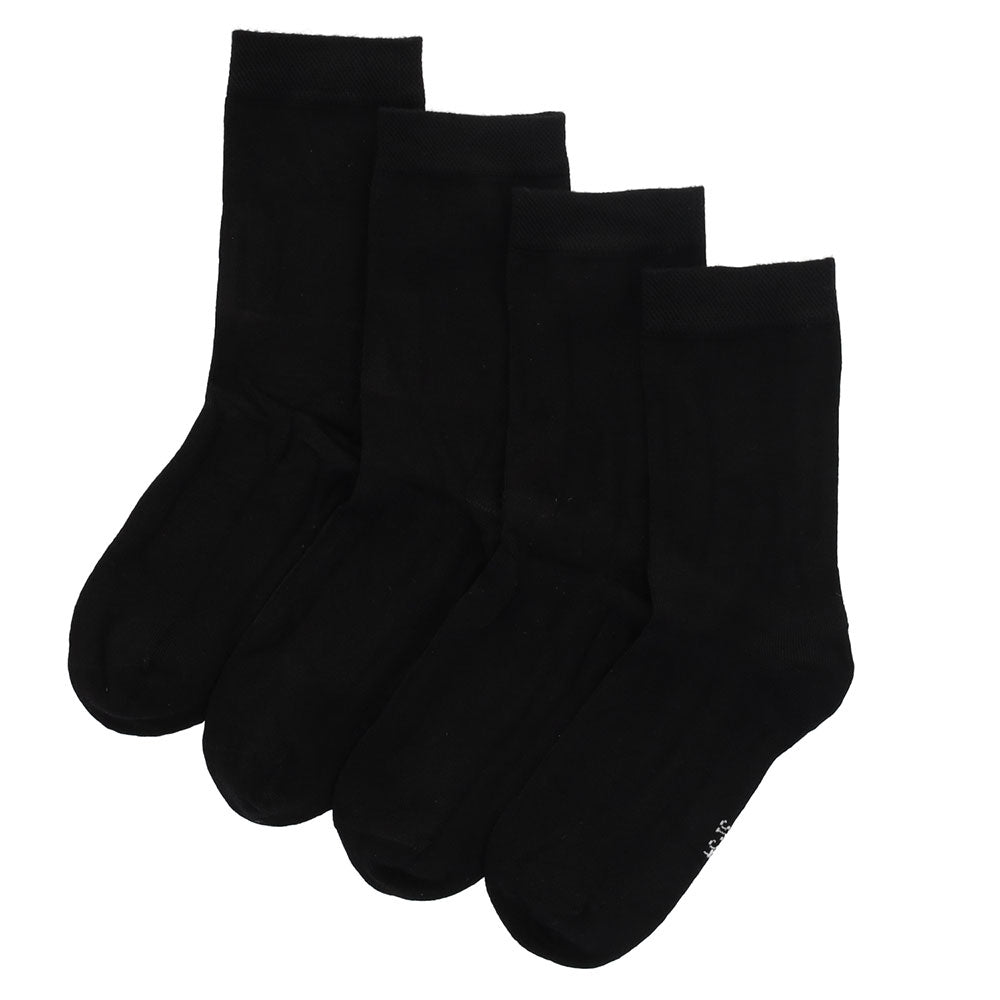 Bamboe Kindersokken Basic - Zwart - 4-Pak