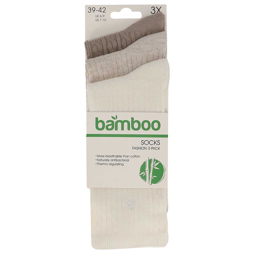 Bamboe sokken dames - 6-Pak - Kabelstructuur